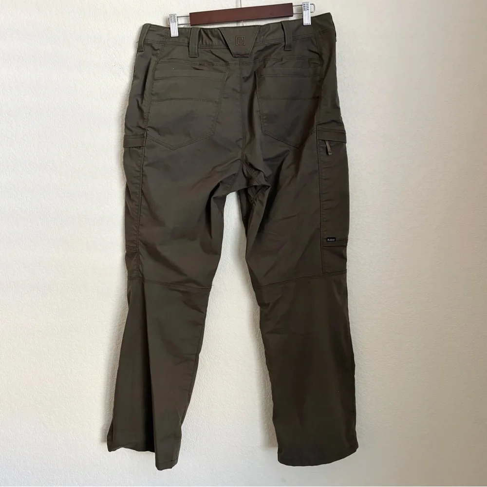 5.11 Tactical Green Cargo Pants Mens Size 36 Polyester Cotton Stretch Outdoor - Picture 8 of 14